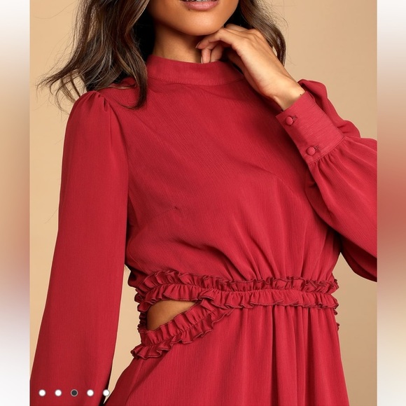 Autumn Bliss Rusty Rose Long Sleeve Cutout Mini Dress Rusty Rose Small - Picture 4 of 16